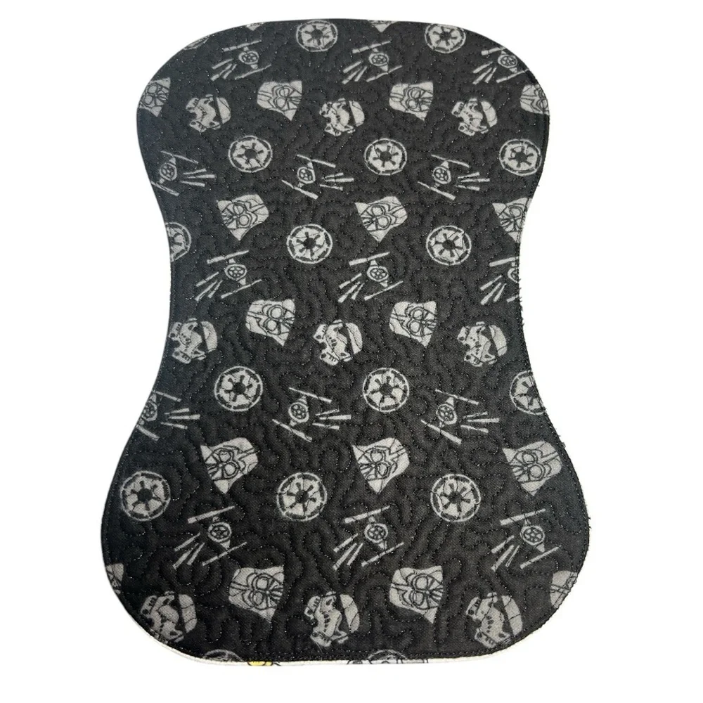 Hand Crafted Flannel Burp Cloth Contoured Padded Fabric Quilted Reversible